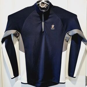 Cutter & Buck CB DryTec Cabot Links Mens Small 1/4 Zip Pullover Blue